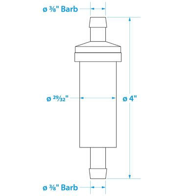 SEACHOICE 21121 FUEL FILTER 3/8" BARB