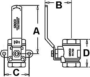 GROCO FV-500 FUEL VALVE 1/2IN PORTS