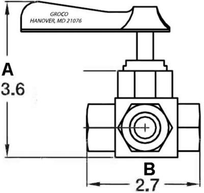 GROCO FV-450-X 4-WAY 1/2" FULL FLO SELECTOR