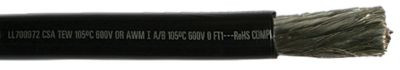 COBRA WIRE &CABLE A2120T07025FT 2/0 BLK TINNED WIRE 25FT