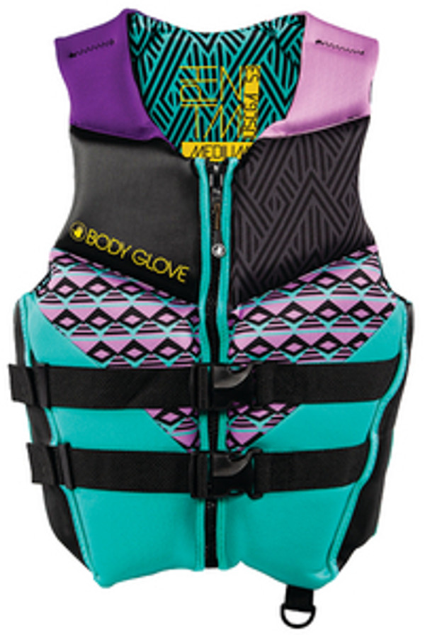 BODY GLOVE VESTS 20224WAQUPRPXL WOMENS PHANTOM PFD AQUA/PRP XL