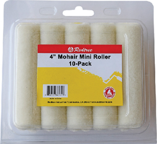 REDTREE 36031 ROLLER-MINI MOHAIR 4IN 10/PK