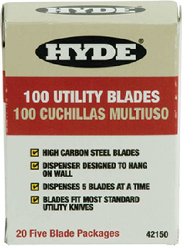 HYDE TOOLS 42150 HD UTILITY KNIFE BLADES 100/PK