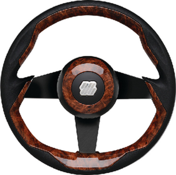 UFLEX GRIMANI BR/B STEERING WHL-BURL GRIP BLK SPK