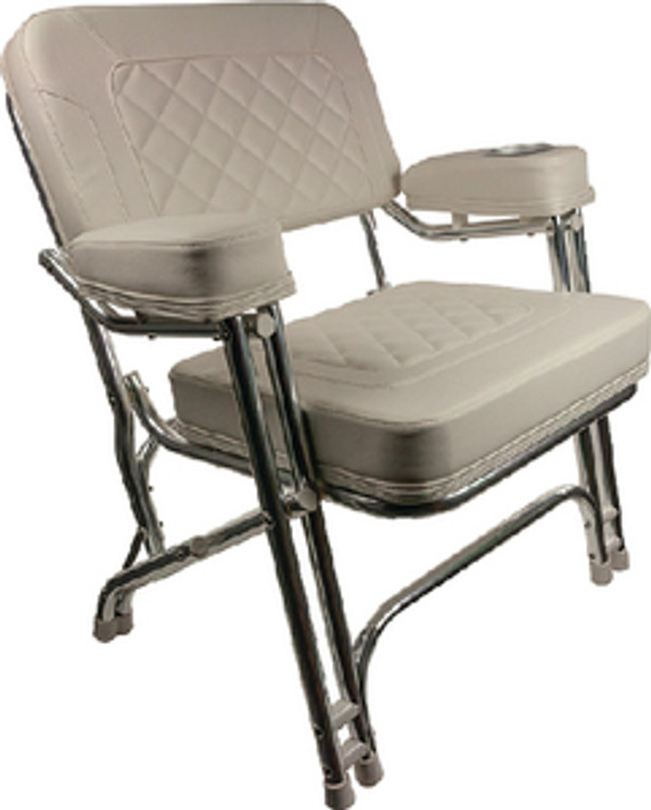 SPRINGFIELD MARINE 1080125-CR PREMIUM DECK CHAIR WHITE