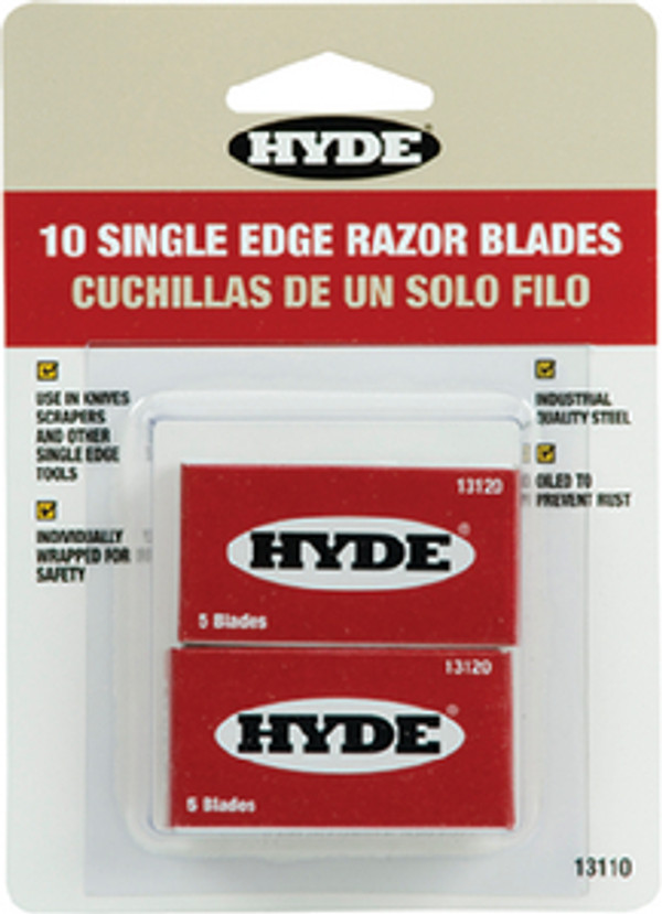 HYDE TOOLS 13110 RAZOR BLADES 10 BLADES/CARD