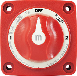 BLUE SEA SYSTEMS 6008 SWITCH BATTERY M 3 POS RED