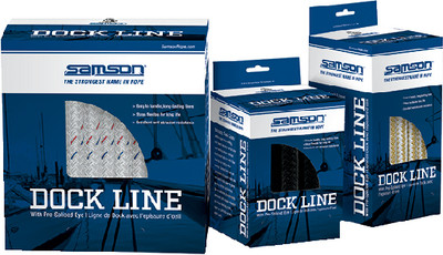 SAMSON ROPE 604032302561 DOCK LINE DB/BRD1/2X25 WH/GLD