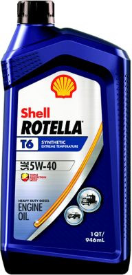 SHELL OIL 550049479 ROTELLA T6 5W40 CK-4 QT @6
