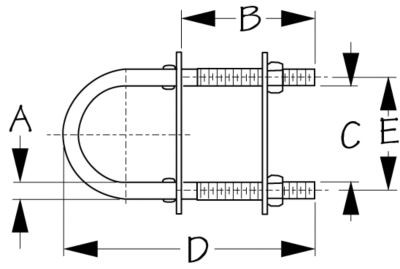 SEA-DOG LINE 080263-1 UBOLT SS 1/4X13/8
