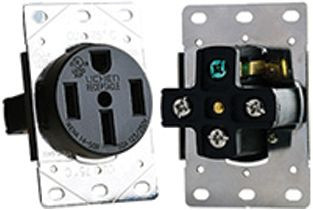 RV DESIGNER S981 50A FLUSH RECEPTACLE IN PLATE