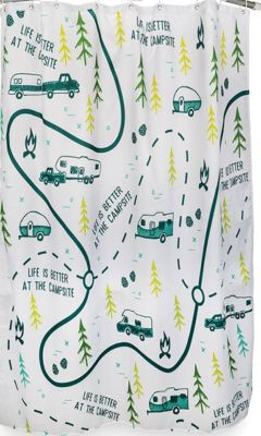 CAMCO RV 53245 RV SHOWER CURTAIN MAP DESIGN