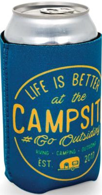 CAMCO RV 53247 CAN HOLDER NAVY CAMPSITE LOGO