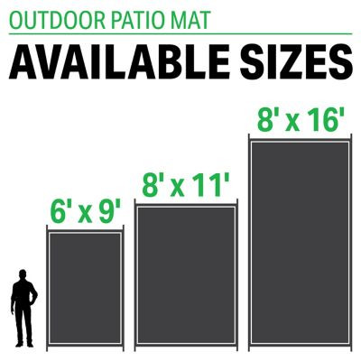8 X TOUPE/LIGHT GREY PATIO MAT 8X11FT RV SQ GRY/LTN