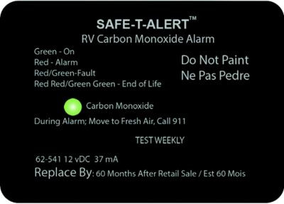 MTI INDUSTRIES 62-541-BL CO ALARM SURFACE MT BLK