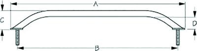 SEA-DOG LINE 254636-1 STUD MNT FLANG HNDRL BK 19-3/8