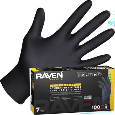 66517 NITRILE 7MIL BLK GLOVEM 100/BX