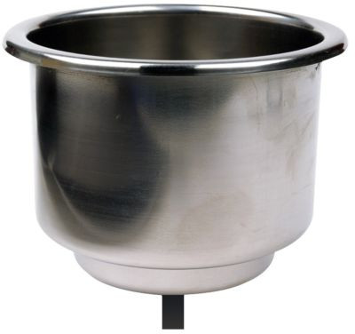 SEACHOICE 79420 SS RECESSED DRINK HOLDER W/DRN