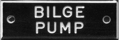 BERNARD ENGRAVING IP002 NAMEPLATE BILGE PUMPS PKG/5