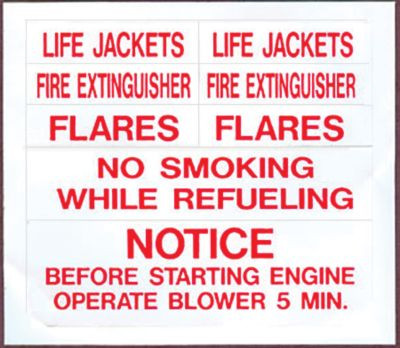 BERNARD ENGRAVING IL04 SAFETY LABEL SET 8/PK