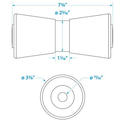 C.H. YATES RUBBER 56070 HD KEEL ROLLER-8 -5/8 ID(BULK)