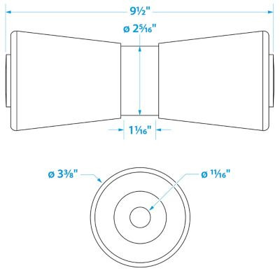 C.H. YATES RUBBER 50-56090 HD KEEL ROLLER10 -5/8 ID(BULK