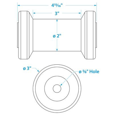 SEACHOICE 56520 SPOOL ROLLER-YLW-5 X 5/8
