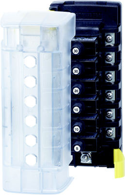 BLUE SEA SYSTEMS 5052-BSS BRKR BLOCK ST CLB 6CIRC W/GND