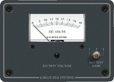 BLUE SEA SYSTEMS 8015 VOLT TEST PANEL 3 BANK ANALOG