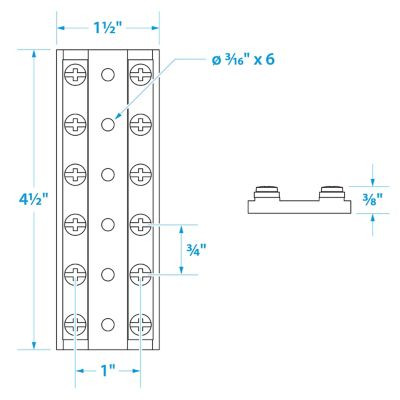 SEACHOICE 13531 TERMINAL BLOCK-6 GANG