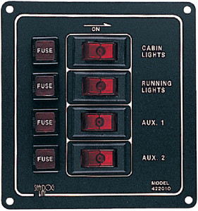 SEA-DOG LINE 422010-1 SWITCH PANEL ALUM. VERT 4 SWCH