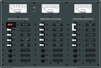 BLUE SEA SYSTEMS 8084 PANEL 8XVAC/16X12VCDC 24 POS.
