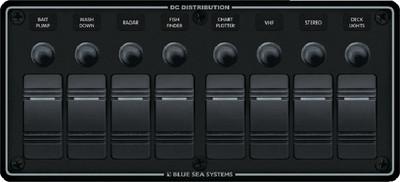 BLUE SEA SYSTEMS 8371 PANEL H2O CB 12VDC 8 POS