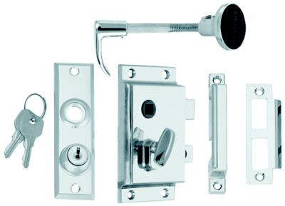 PERKO 0919DP0CHR RIM LOCK ST W/BLT-FLUSH STRIK
