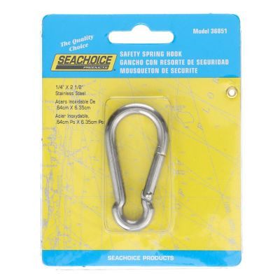 SEACHOICE 36851 SFTY SPRING HOOK-SS-1/4X2 1/2