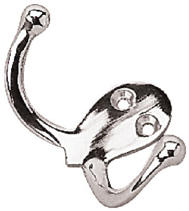 SEA-DOG LINE 671510-1 CHROME BRASS DOUBLE COAT HOOK