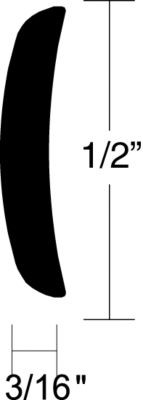 TACO METALS A51-0102TAL12D HALF OVAL  ALUM  1/2  12FT L