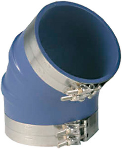 TRIDENT HOSE 240V3000SS ELBOW 3IN 45D W/CLAMPS BLUE SI