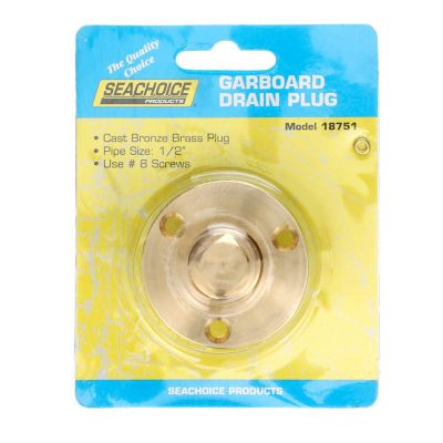 SEACHOICE 18751 GARBOARD DRAIN PLUG-PIPE 1/2