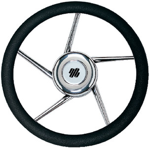 UFLEX V01 STEERING WHL-BLK GRIP SS 5-SPK