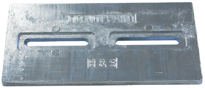B & S ANODES BSM12X6X12S ZINC PLATE 1/2X6X12 W/SLOTS