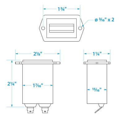 SC50-15321 SQ HOUR METER-BLACK BEZEL