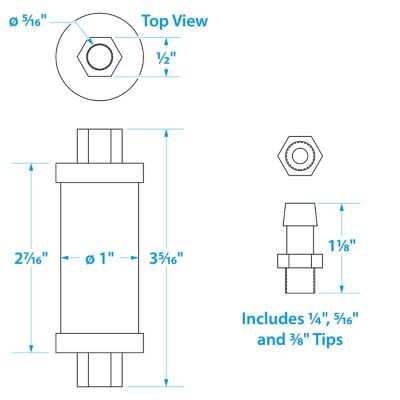 SEACHOICE 20941 UNIVERSAL IN-LINE FUEL FILTER
