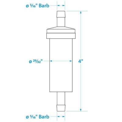 SEACHOICE 21111 FUEL FILTER 5/16" BARB