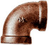 BRASS FITTINGS 44-122 3/8 X 1/4 BRZ ELBOW 90