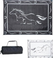 MING'S MARK INC GH8181 MAT-HORSES 8'X18' BLACK-WHITE