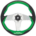 UFLEX GRIMANI G/S STEERING WHL-GREEN GRIP SILVR