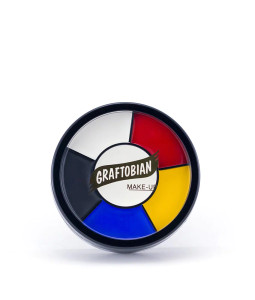 Graftobian Rubber Mask Grease Makeup Wheel in Primary. Sold by Norcostco. Graftobian Rubber Mask Grease Makeup Wheel in Primary. Sold by Norcostco.