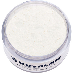 Kryolan Anti-Shine Powder in Natural (open lid). Sold by Norcostco.