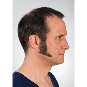 Kryolan Sideburns (Style 09222) in Black. Profile view. Sold by Norcostco. Kryolan Sideburns (Style 09222) in Black. Profile view. Sold by Norcostco.